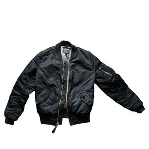 Alpha Industries MA-1 Bomber Jacket Black Military Flight Jacket